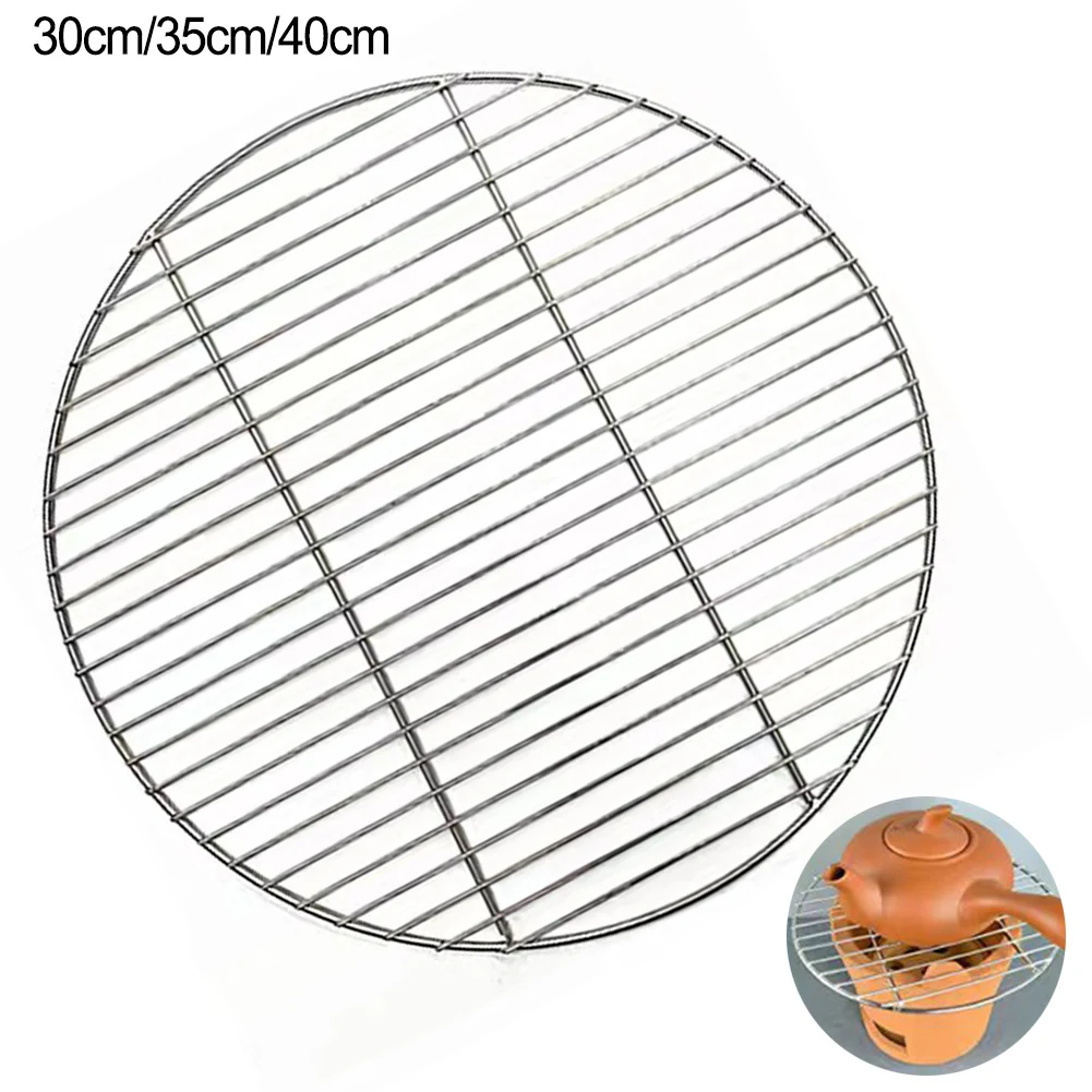 Cooling Rack Wire - ステンレス鋼ラウンドバーベキューネットバーベキューグリルメッシュ冷却ラックスチームベーキングラックキャンプ屋外メッシュワイヤーネット 30 センチメートル/35 センチメートル/40 センチメートル