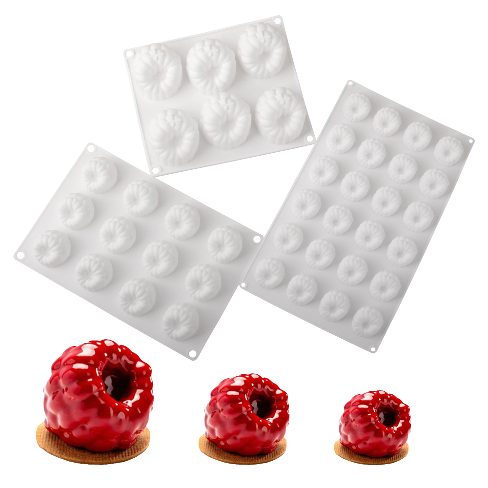 Baking Kitchen Design - 6/12/24 セルラズベリーデザイン食品グレードのシリコーンケーキ型ムース型チョコレート型デザートベーキングツールキッチン用品