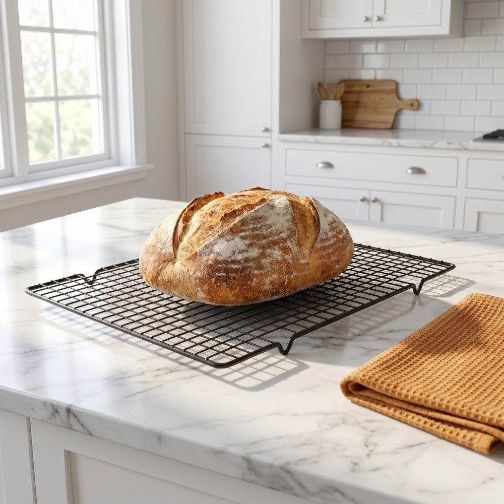 Cooling Rack Wire - 炭素鋼製冷却ラック 長方形ノンスティックワイヤーベーキングラック メッシュデザイン 頑丈な乾燥メッシュラック