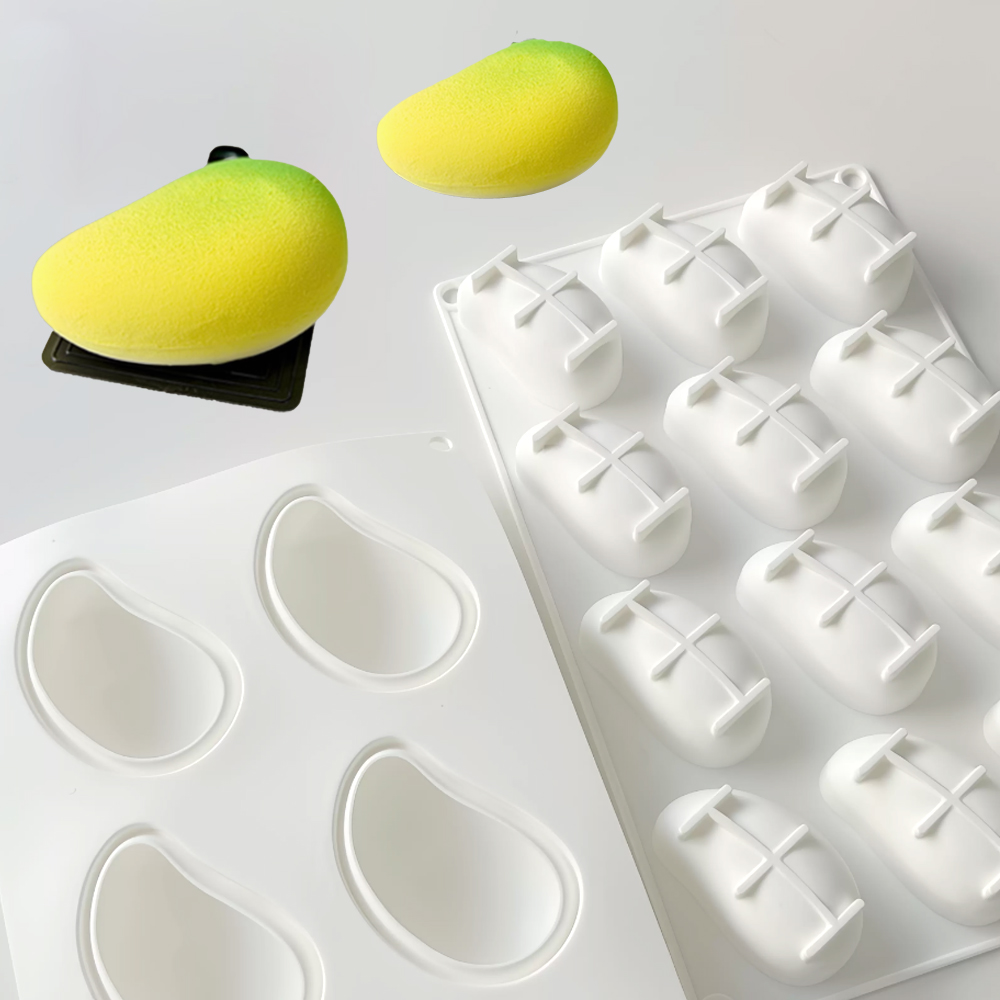 Baking Kitchen Design - 3D マンゴーデザインフレンチフルーツムース金型デザート耐熱皿シリコーンケーキ型チョコレート型キッチンベーキングツール