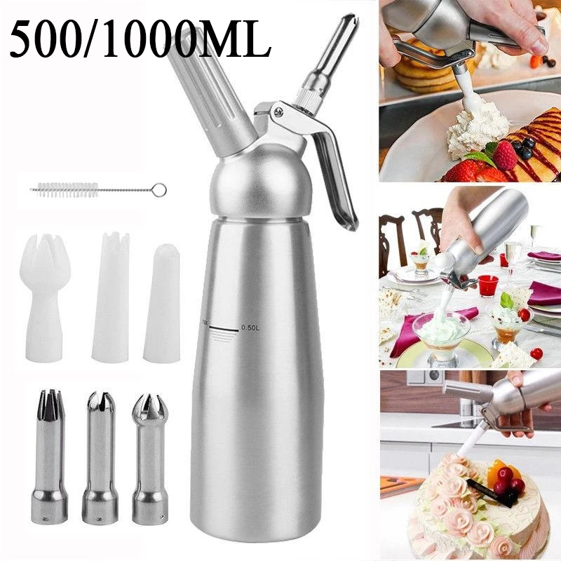 Piping Bag Disposable - 500/1000 ミリリットルクリームフォームガンケーキ配管ガンサイフォンスクイズボトルデザートツールスクイズボトルデザートツールキッチンアクセサリー