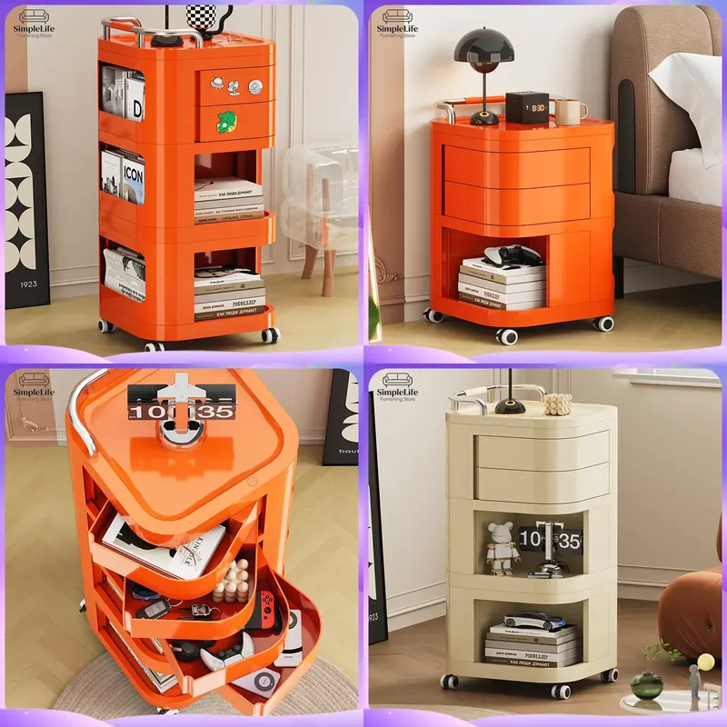 Kitchen Baking Station - キッチンカート（ホイール付き）、移動式収納トロリー、調理・製菓準備ステーション、モバイルアイランドカート、ユーティリティローリングキャビネット