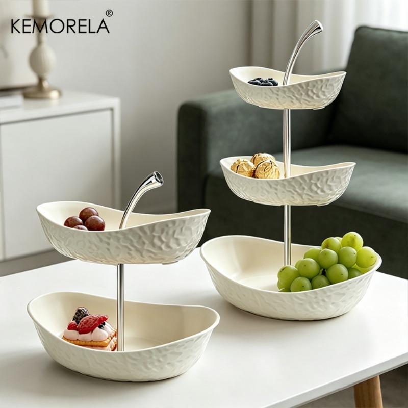 Kitchen Baking Rack - KEMORELA 2/3段プラスチック製果物と野菜バスケット - 果物、野菜、ケーキを保管するための多機能キッチン収納ラック