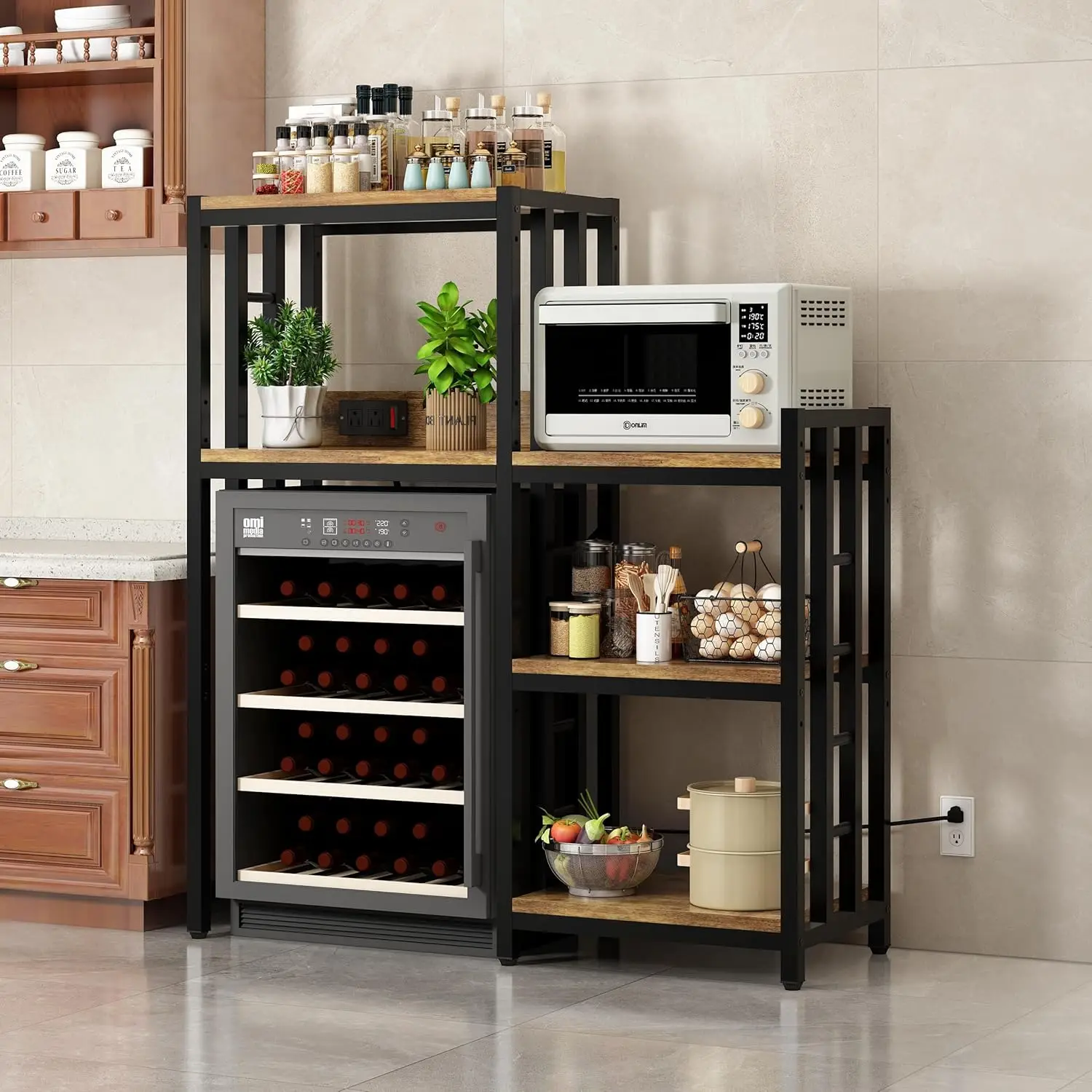 6段キッチンベーカーラック電源コンセント付き電子レンジスタン - Kitchen Baker のレビューと価格
