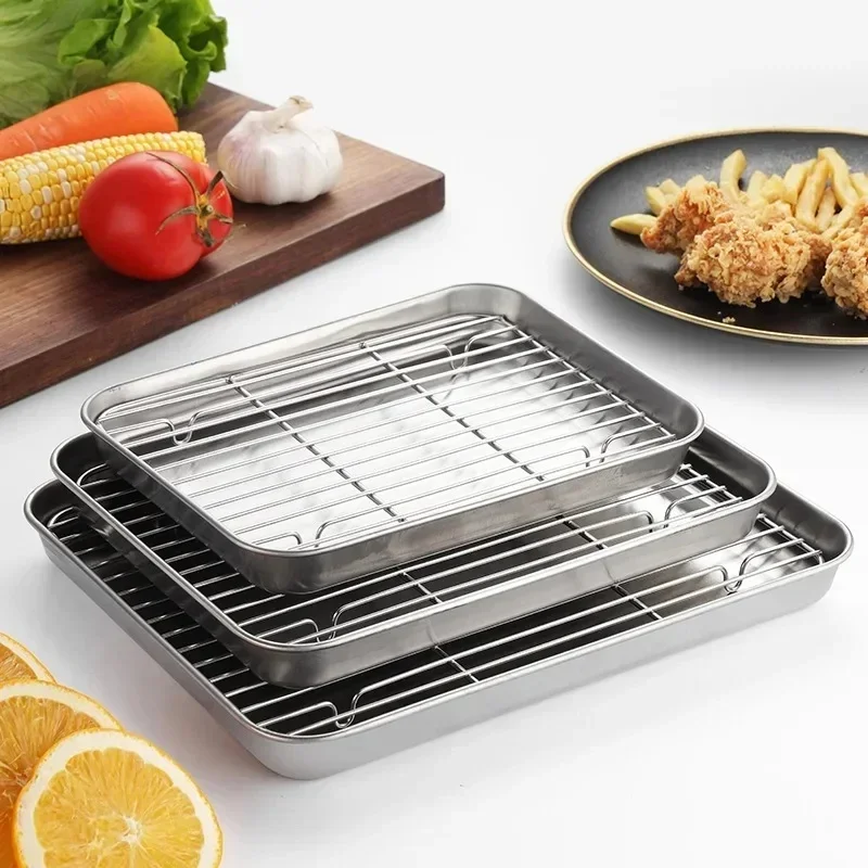 ステンレス鋼ベーキングパントレイ ワイヤーラック付き ケーキ - Kitchen Baking Rack のレビューと価格