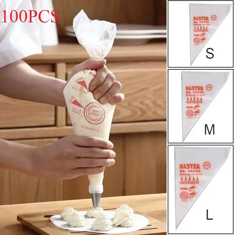 100 個使い捨てペストリーバッグケーキクリーム配管バッグケ - Baking Kitchen Design のレビューと価格