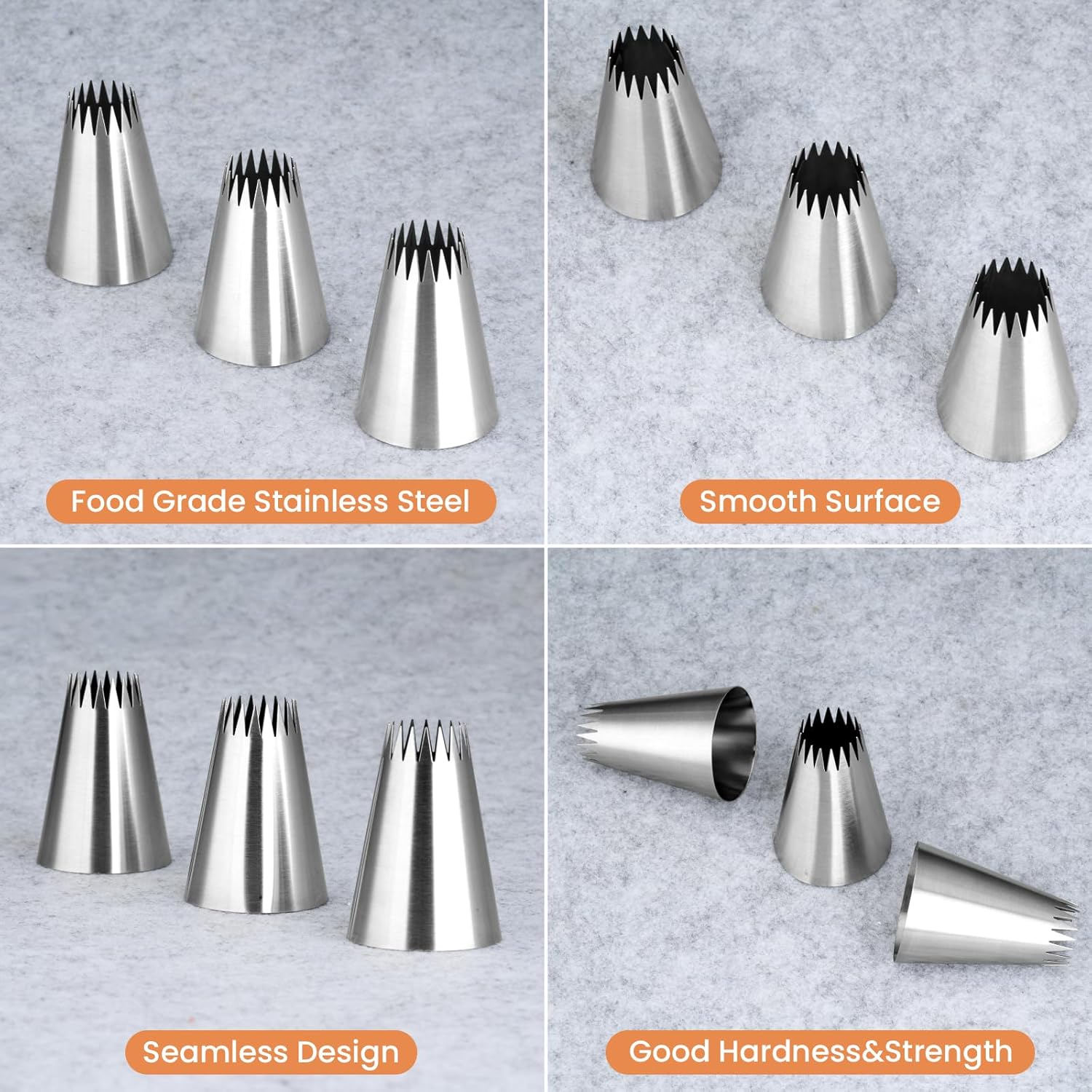 3個入り絞り袋と口金セット、ステンレス製9フィートアイシング - Piping Bag Disposable のレビューと価格