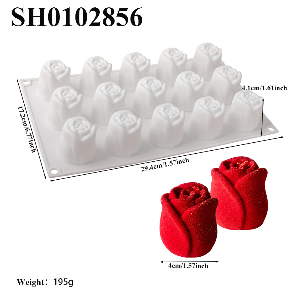 バレンタインデー 15穴 バラのつぼみデザイン シリコン ム - Baking Kitchen Design のレビューと価格