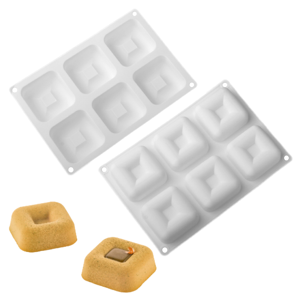 サヴァリンムースケーキ型、正方形、長方形または楕円形、上部凹 - Baking Kitchen Design のレビューと価格