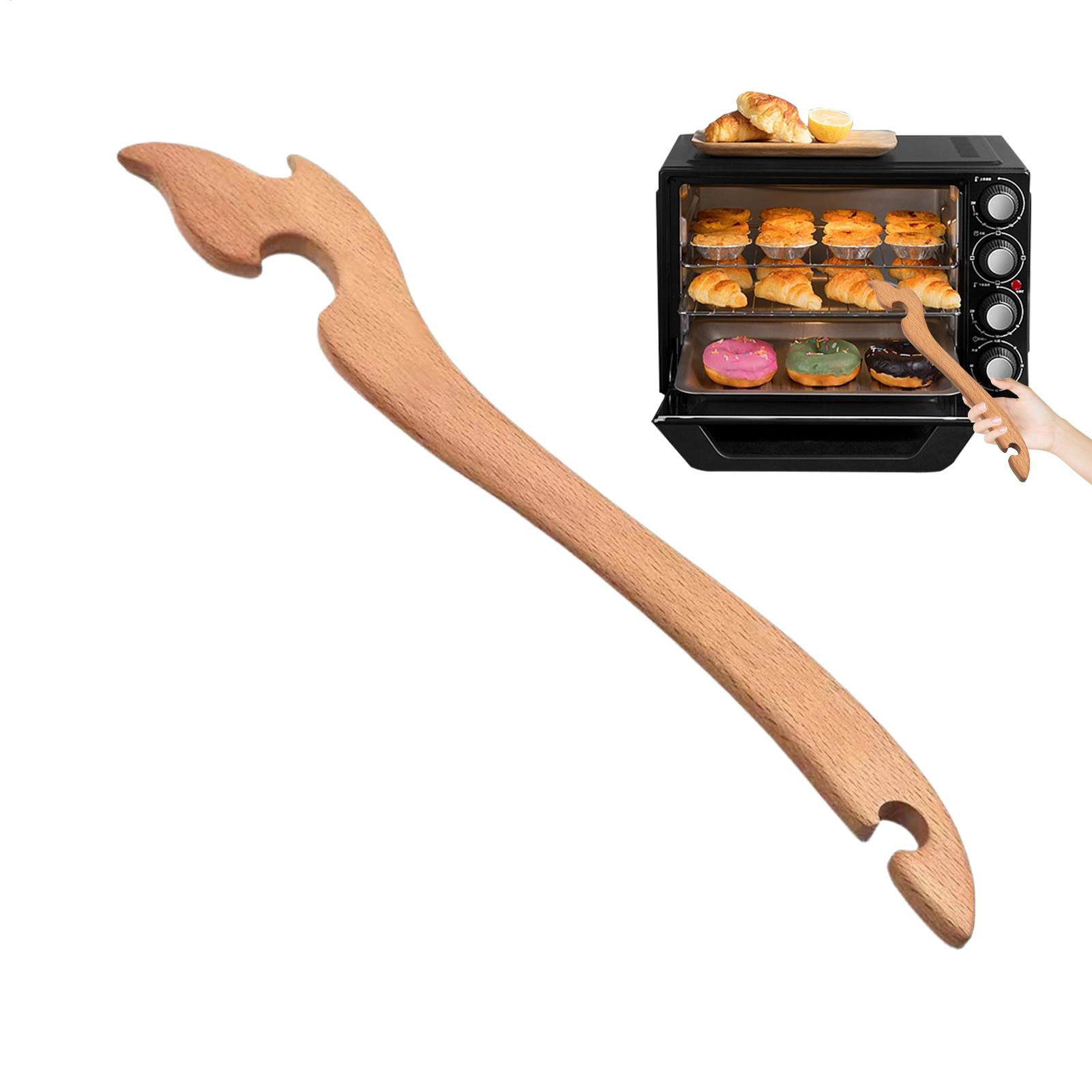 木製ロングハンドルオーブンラックプーラーツール、エアフライヤ - Kitchen Baking Rack のレビューと価格