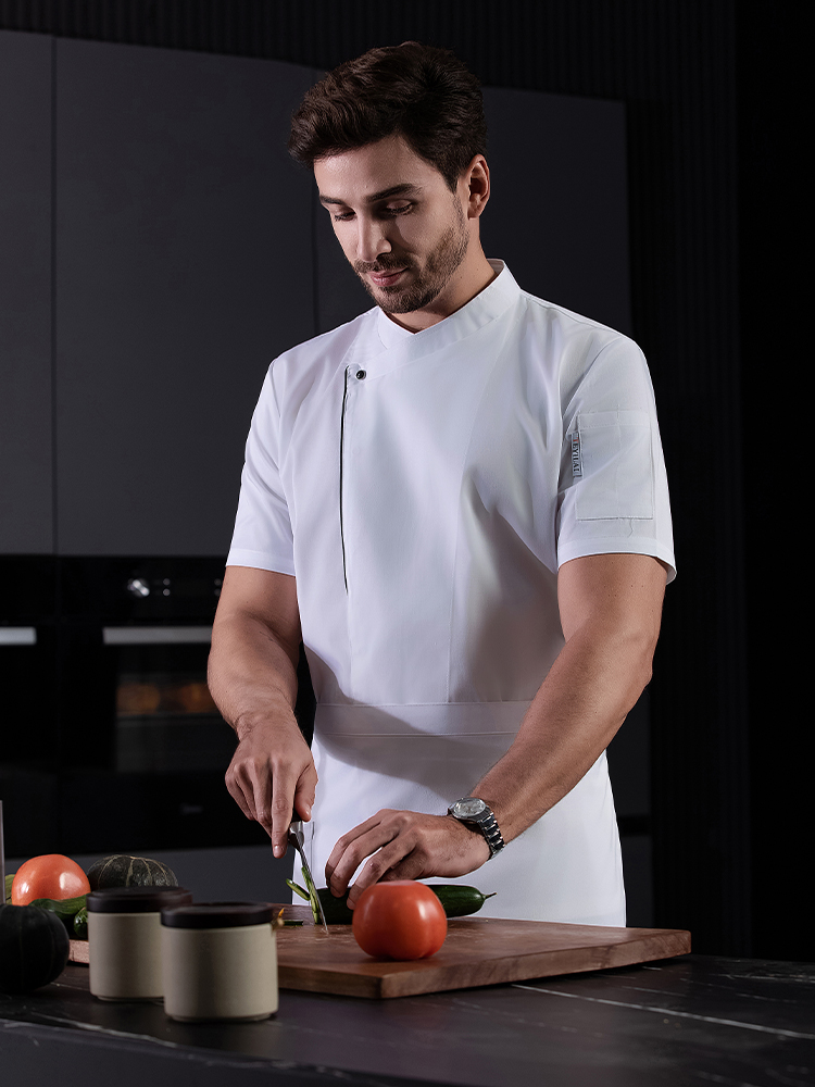 食品調理黒白シャツケータリングキッチンシェフコートベーカーペ - Kitchen Baker のレビューと価格