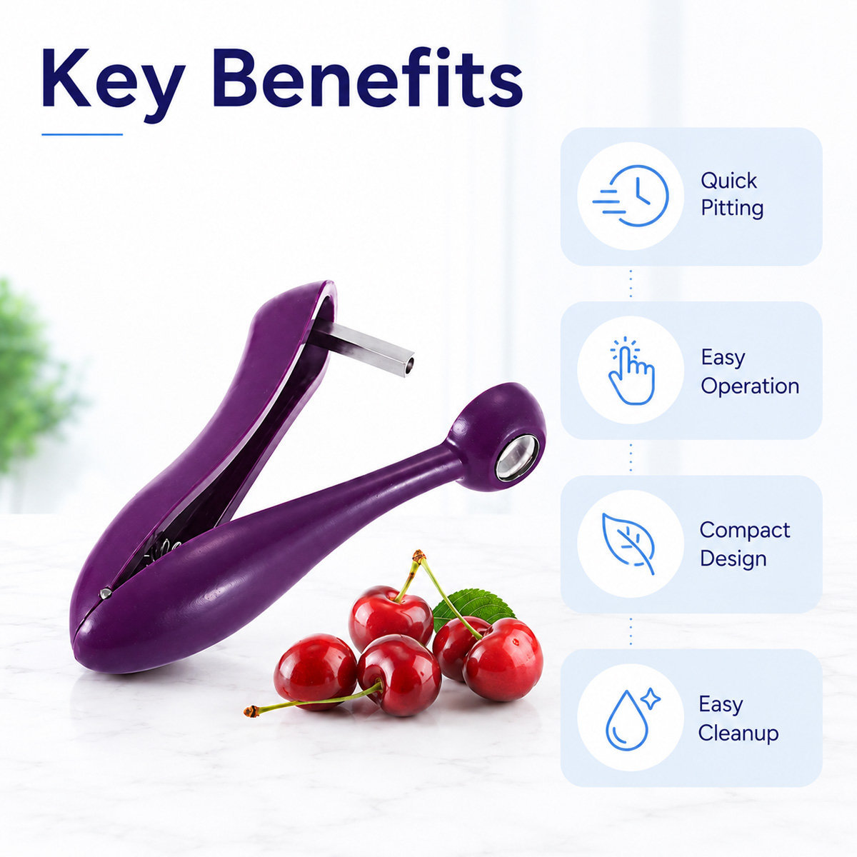 チェリーカーネルリムーバー ハンドヘルドチェリーピッターツー - Kitchen Baking Tools のレビューと価格