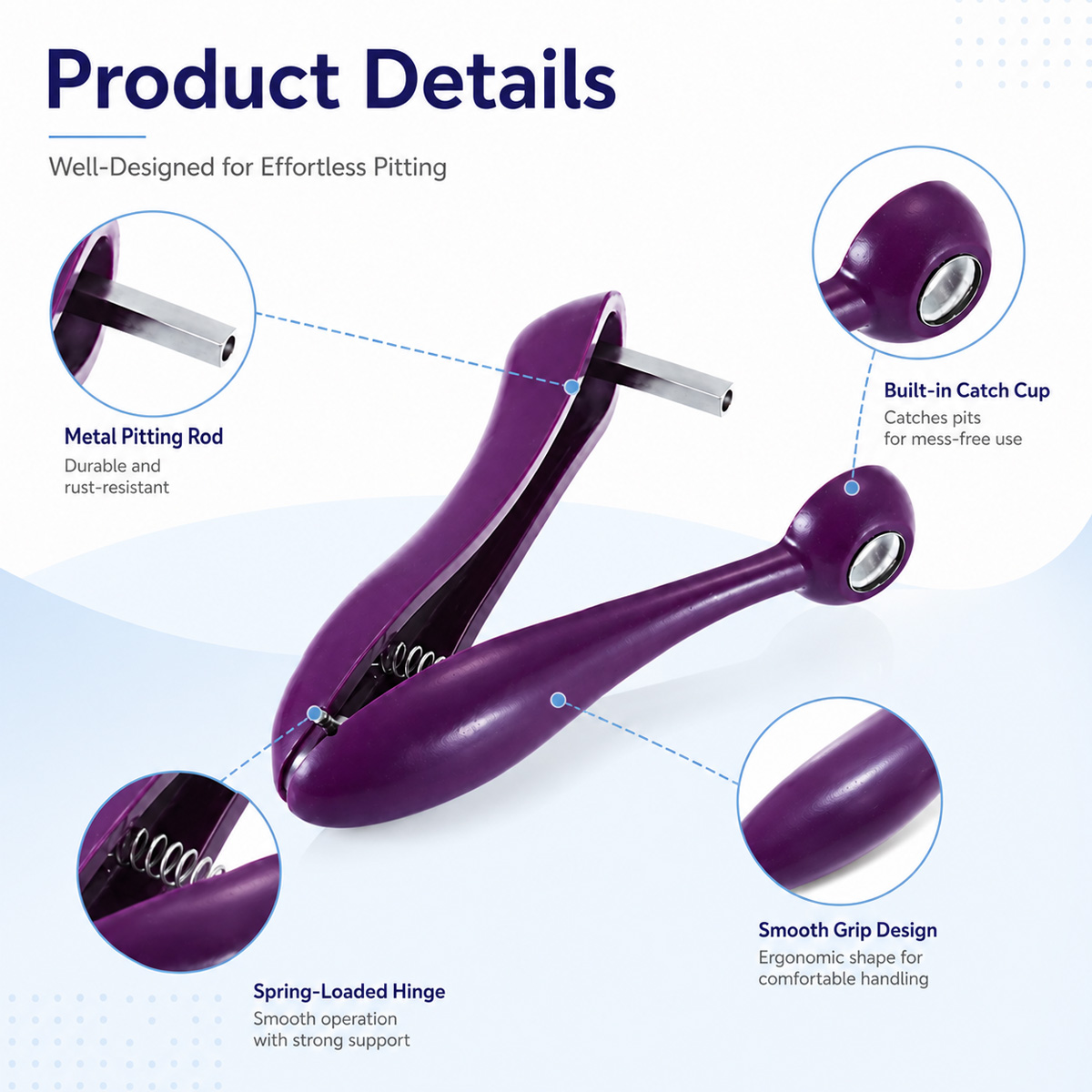 チェリーカーネルリムーバー ハンドヘルドチェリーピッターツー - Kitchen Baking Tools のレビューと価格