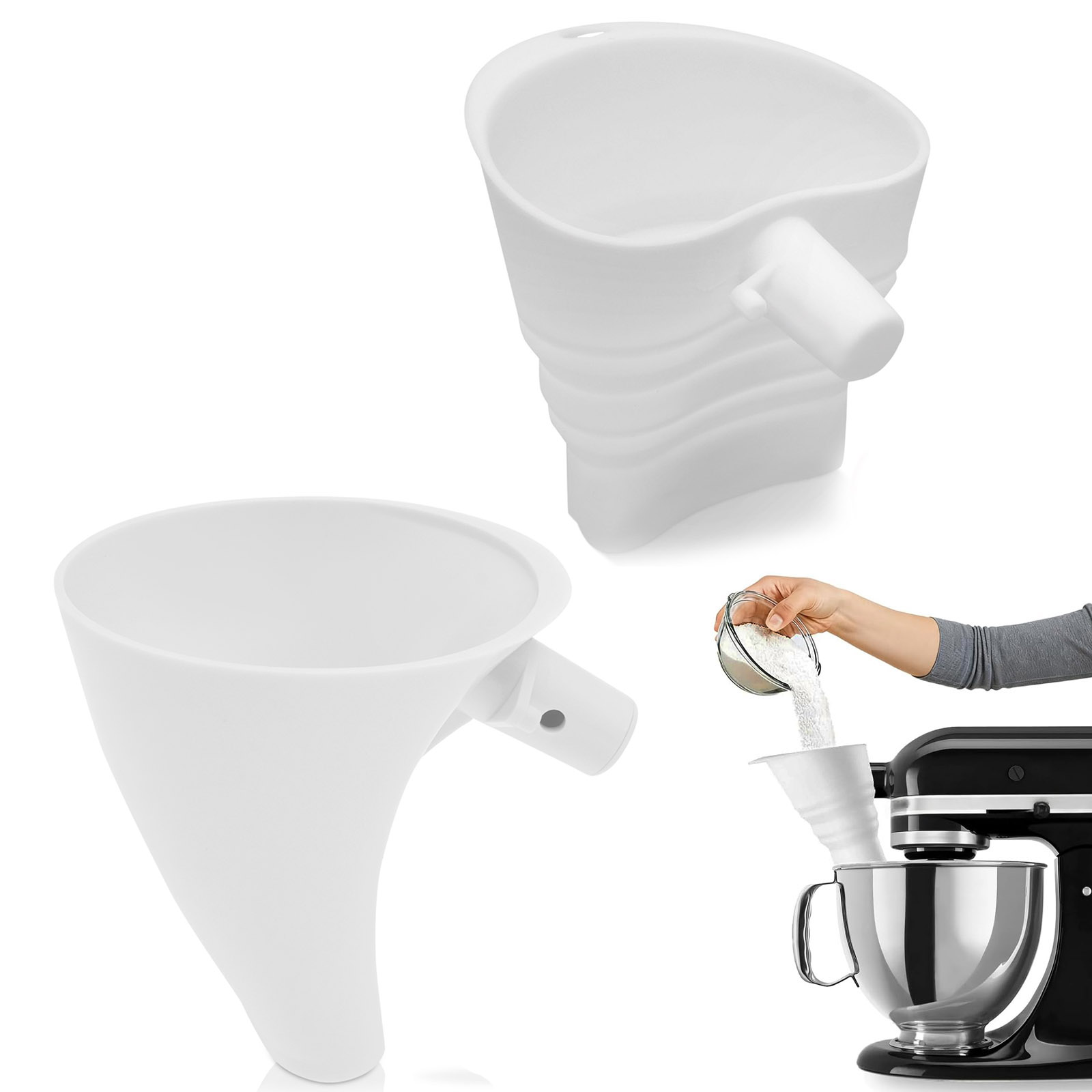 キッチンエイドスタンドミキサー用シリコン製小麦粉漏斗、小麦粉 - Kitchen Baking Mess のレビューと価格