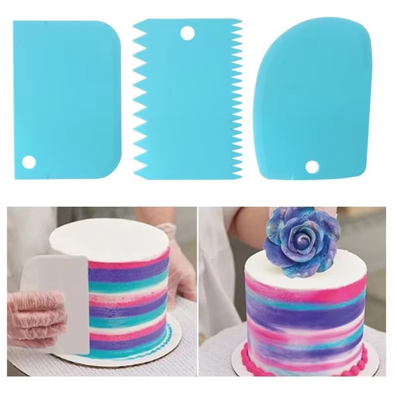 3個入りクリームスクレーパー、不規則な歯状エッジDIYコーム - Kitchen Baking Tools のレビューと価格