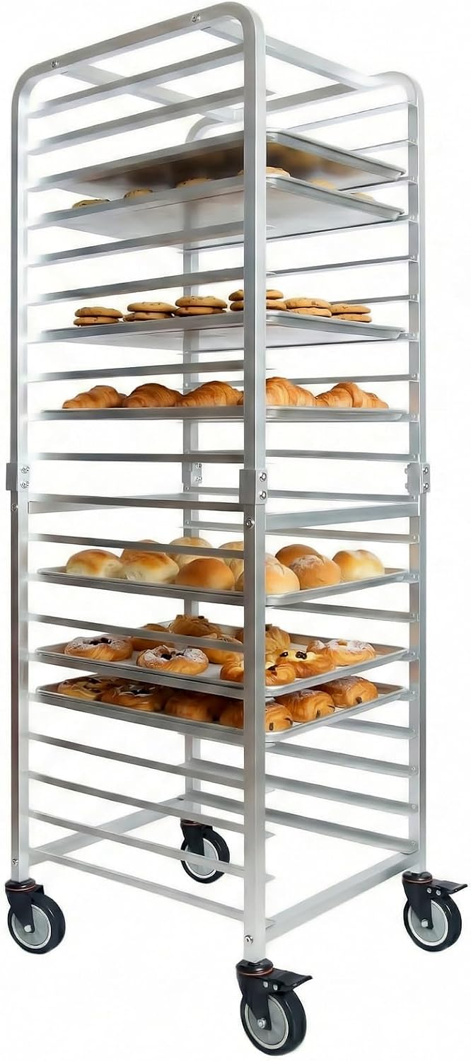 業務用20段ステンレス製シートパンラック（車輪付き）、移動式 - Kitchen Baking Rack のレビューと価格
