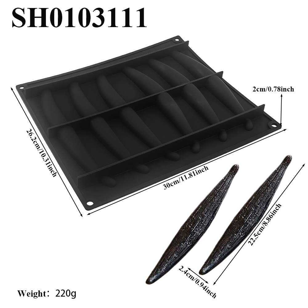 1または6または10セルのバニラポッドデザインチョコレート型 - Baking Kitchen Design のレビューと価格