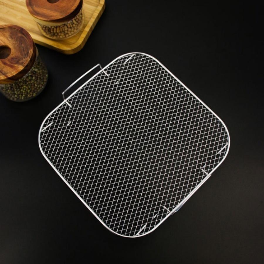 ステンレス製エアフライヤーグリル、正方形エアフライヤーベーキ - Kitchen Baking Rack のレビューと価格