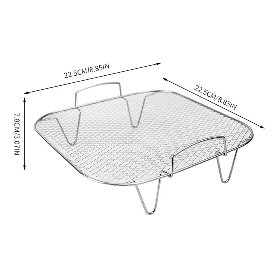 ステンレス製エアフライヤーグリル、正方形エアフライヤーベーキ - Kitchen Baking Rack のレビューと価格