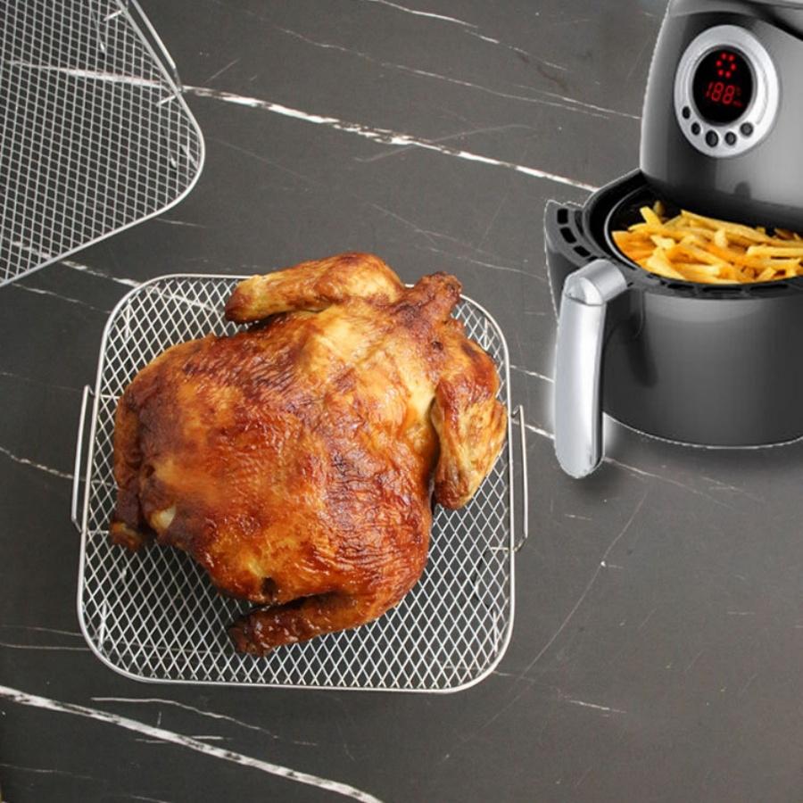 ステンレス製エアフライヤーグリル、正方形エアフライヤーベーキ - Kitchen Baking Rack のレビューと価格